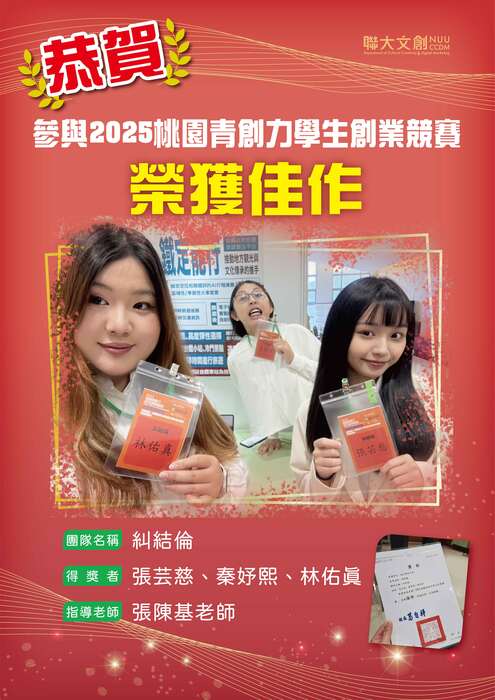 桃園青創力學生創業競賽 榮獲佳作圖片